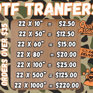Ready to Press DTF Transfer: Heat Transfer, Hot Peel, Gang Sheet, Custom Prints