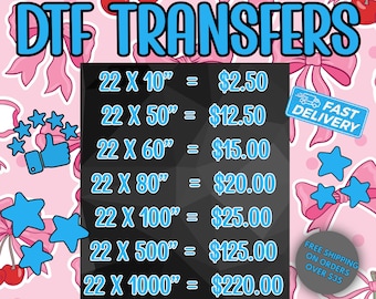 Ready to Press DTF Transfer: Full Color Heat Transfer, Hot Peel, Gang Sheet Printing