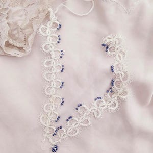 Handmade, Coquette, Custom Tatted Lace CHOKER -- TATTING with fine thread