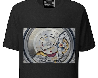 T-shirt avec mouvement de montre mécanique, t-shirt graphique pour montre de luxe, chemise pour amateur d'horlogerie