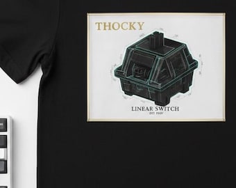 Keeb Life: 「Thocky」リニアスイッチ設計図シャツ