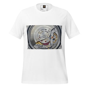 Mechanical Watch Movement T-Shirt, Luxury Watch Graphic Tee, Skeleton Watch Shirt, Horology Gift for Watch Lovers, Minimalist Timepiece Tee