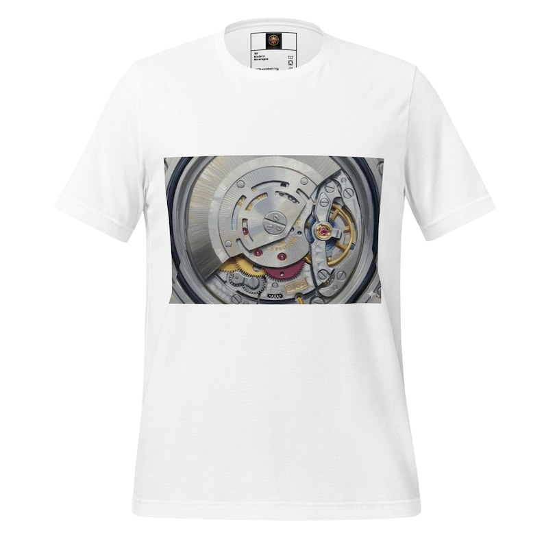 Mechanical Watch Movement T-Shirt, Luxury Watch Graphic Tee, Skeleton Watch Shirt, Horology Gift for Watch Lovers, Minimalist Timepiece Tee