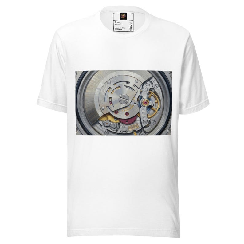Mechanical Watch Movement T-Shirt, Luxury Watch Graphic Tee, Skeleton Watch Shirt, Horology Gift for Watch Lovers, Minimalist Timepiece Tee