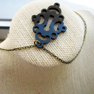 Vintage Style Black Keyhole Necklace image 4