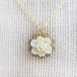 The Delicate White Flower Necklace image 5