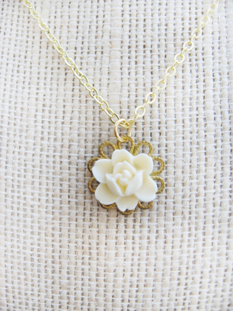 The Delicate White Flower Necklace image 5