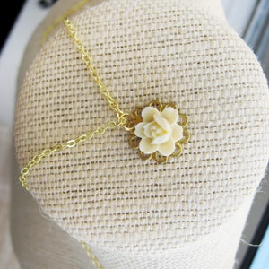 The Delicate White Flower Necklace image 3
