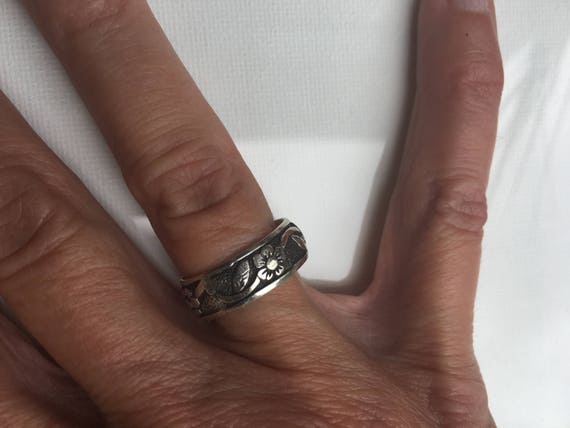 Sterling silver floral ring            VJSE - image 3