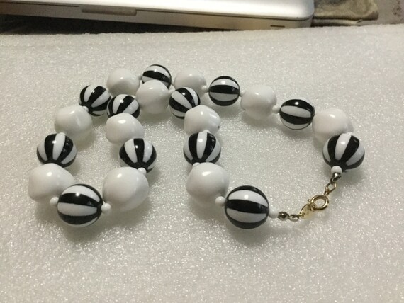 Triffari Black and white lucite beads    VJSE - image 4