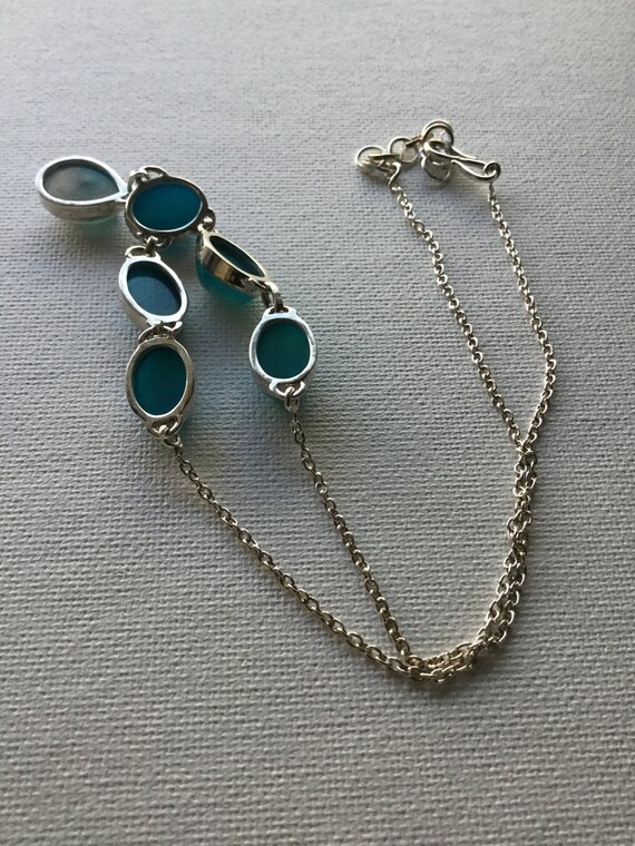 6 stone mint Druzy necklace set in sterling silve… - image 3
