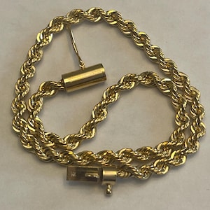 14K yellow gold diamond cut rope bracelet 7.5 grams 3mm