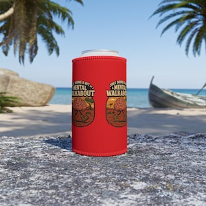 Funny Stubby Holder  Just Doing a Bit of a Mental Walkabout, Dark Humour Gift, Aussie Mental Health Stubby holder, Sarcastic Can Cooler