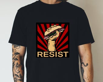 Resist Tee, DC Resistance Sandwich Hero T-shirt, Unisex Protest T-shirt, Men's Women's Washington DC