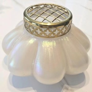 Kralik Mother Of Pearl White Opal Iridescent Jugendstil Glass Vase Antique