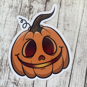 Halloween Jack o Lantern Pumpkin Vinyl Sticker image 2