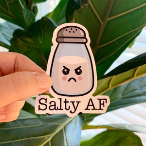 Salty AF Vinyl Sticker Laptop Sticker Water bottle Sticker image 1