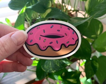 Pink Donut Vinyl Sticker