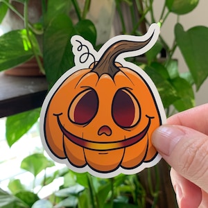 Halloween Jack o Lantern Pumpkin Vinyl Sticker image 1