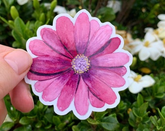 Purple Daisy Watercolor Vinyl Sticker