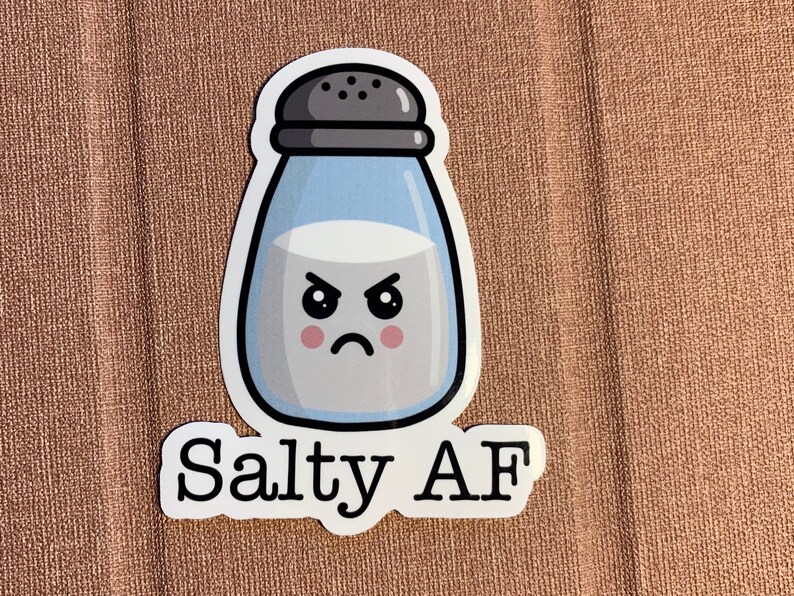 Salty AF Vinyl Sticker Laptop Sticker Water bottle Sticker image 2