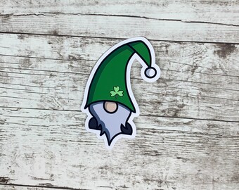 St Patrick's Day Gnome Vinyl Sticker