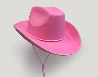 Pink Felt Cowboy Hat: Western Cowgirl Costume, Bachelorette Party Accessory