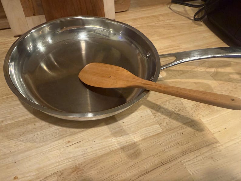 Handgjorda köksredskap i trä – Giftfri spatel, sked och vändare – Säker för gjutjärn – Minimalistiska köksredskap Flat Spatula