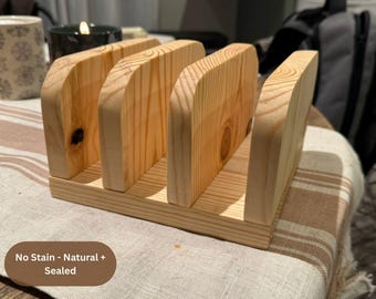 Handmade Solid Pine Cutting Board Holder | Wooden Cutting Board Organizer | Kitchen Counter Storage Rack | Farmhouse Kitchen Decor