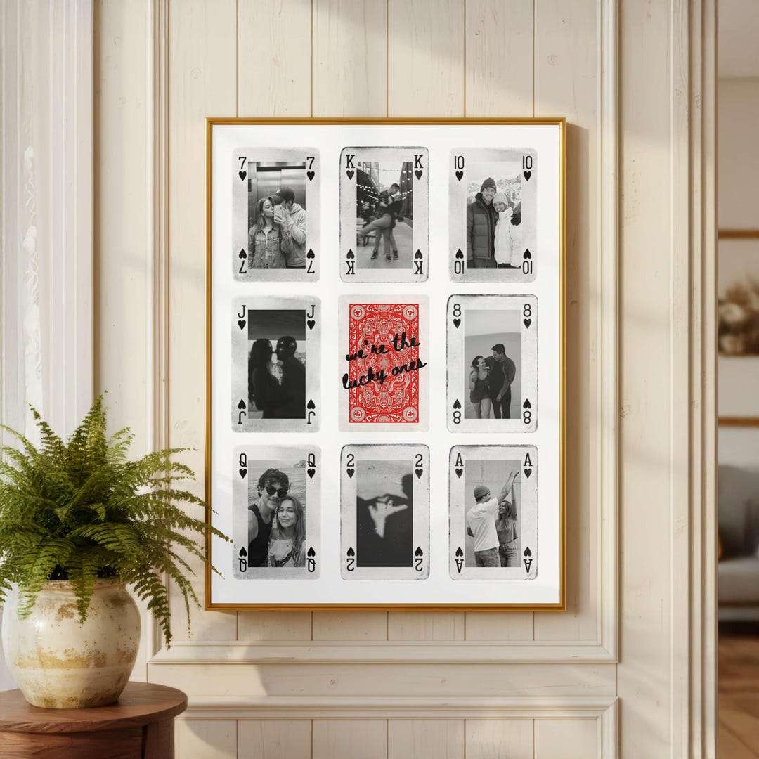 Collage de fotos de naipes personalizado imprimible, arte de pared ...
