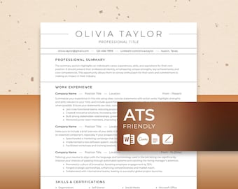 BUNDLE ATS Friendly Resume Template Word, Pages, Google Docs, Canva, ATS Resume, Cv Resume Template, Basic Resume, Simple Resume, Minimalist