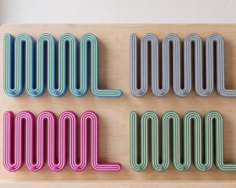 Porte-clés mural ondulé personnalisable : étagère de rangement pour entrée