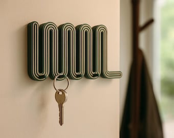 Wavy Key Holder: Boho Scandinavian Wall Accessory Organizer