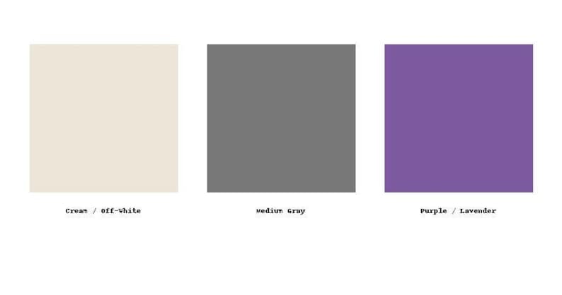 Multi-colored Mountain key holder color swatches: cream / off-white, medium gray and purple / lavender