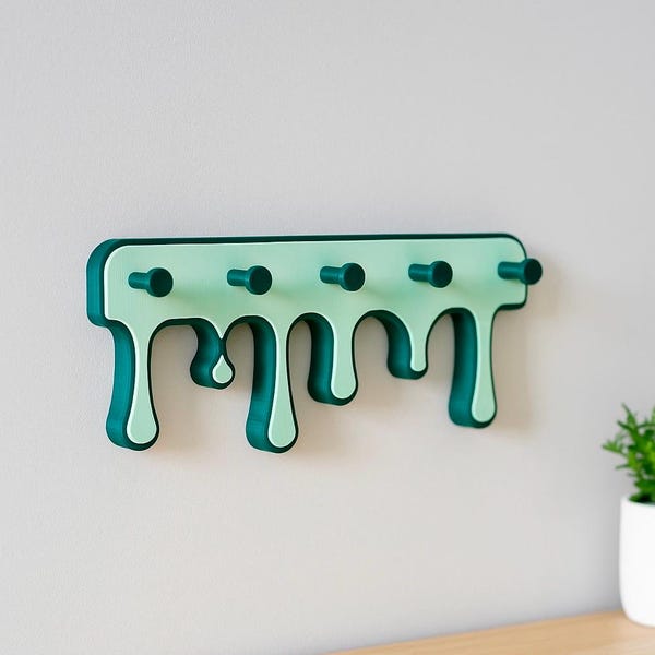 Personalizowany wieszak na klucze Drip – kolorowy organizer ścienny