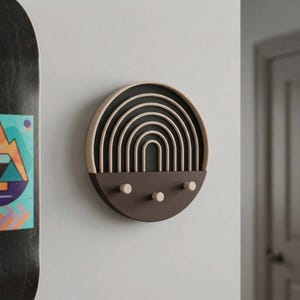 Modern Earth-Tone Wall Key Holder – Scandinavian Home Decor
