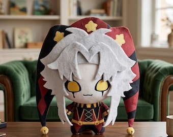 Zestaw pluszowych breloków Pierrot i Harlequin z The Freak Circus | 10 cm urocze zawieszki do torebek Jester | Fandom Stuffed To