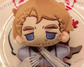 Ręcznie robiony pluszowy brelok Artur, słodka pluszowa lalka z ciałem rozgwiazdy, pluszowa zawieszka z postacią z gry, zawieszka do torebki Kawaii, prezent urodzinowy na Boże Narodzenie