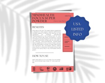Arbonne Mind Gesundheit Musterkarte – USA | 4 x 6 druckbare PNG digitaler Download