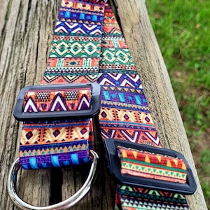 Over the head bucket feeder strap- strap only, multi colored print