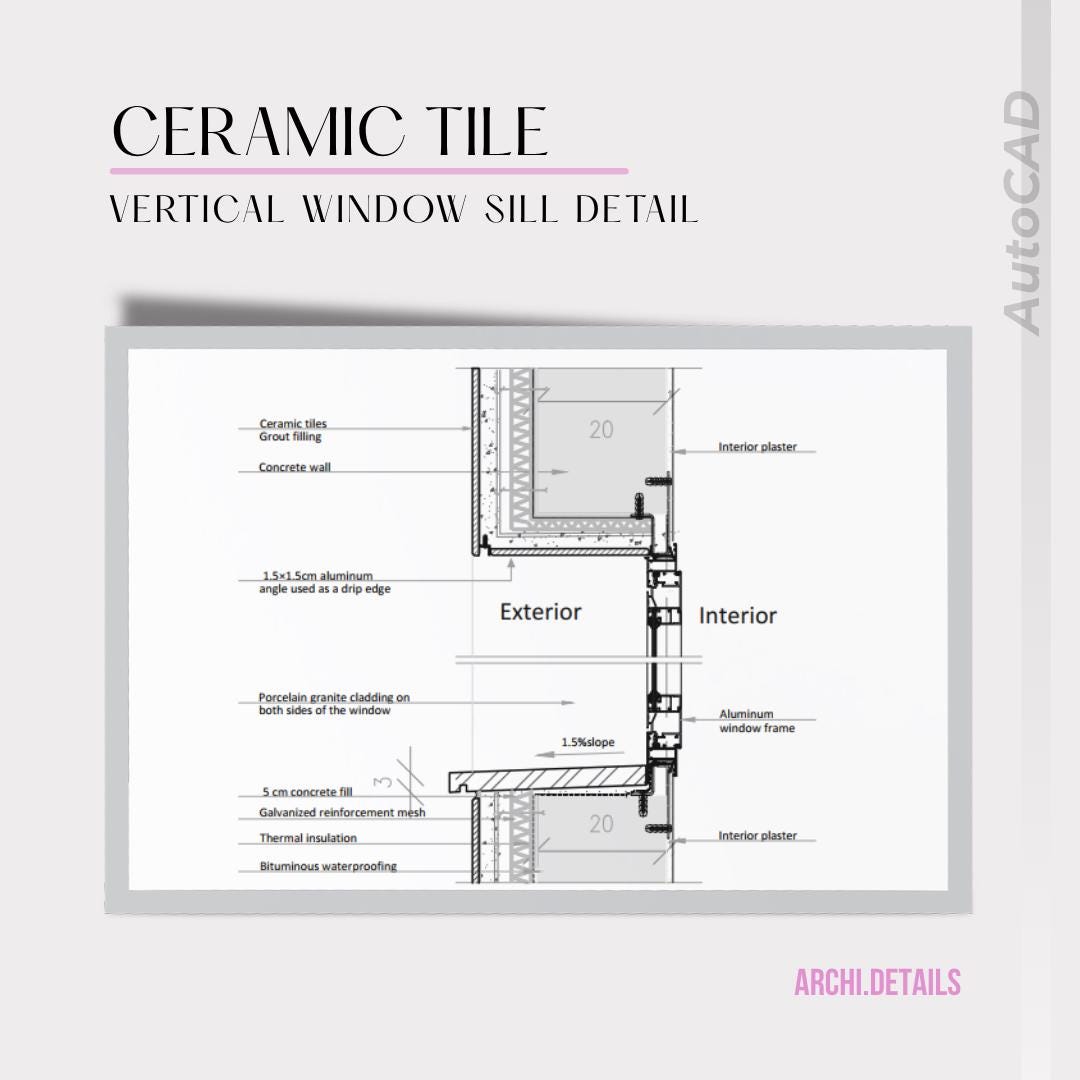 Vertical Window Sill Cladding Detail | DWG + PDF | Architectural ...