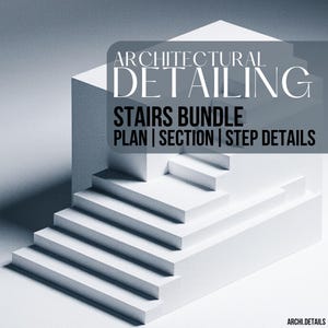 Concrete Stair Drawing Bundle – Plan + Section + Details (DWG + PDF)