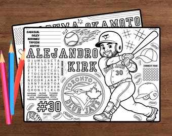 Toronto Blue Jays Kids Activity Placemats – 20 Unique Pages with puzzles, games, & coloring.