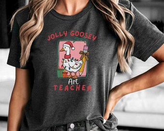 Art Teacher Goose Christmas T-Shirt, Christmas Gift