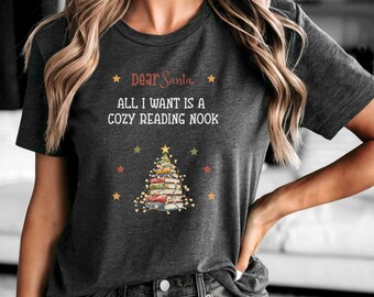 Book Lovers Christmas T-Shirt, Christmas Gift, Funny Shirt, Party Apparel