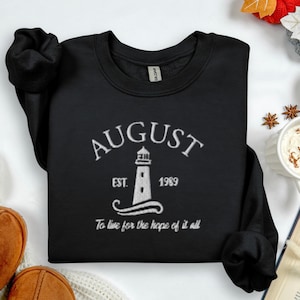 August Embroidered Sweatshirt: Taylor Inspired Folklore Crewneck