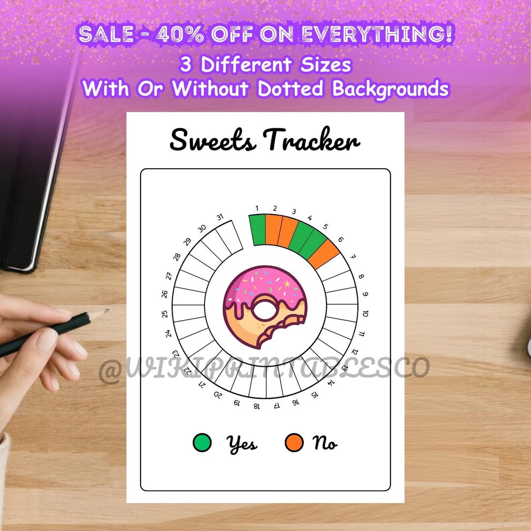 Sweets Tracker Printable, Sweets Log, Candy Tracker, Dessert Tracker ...
