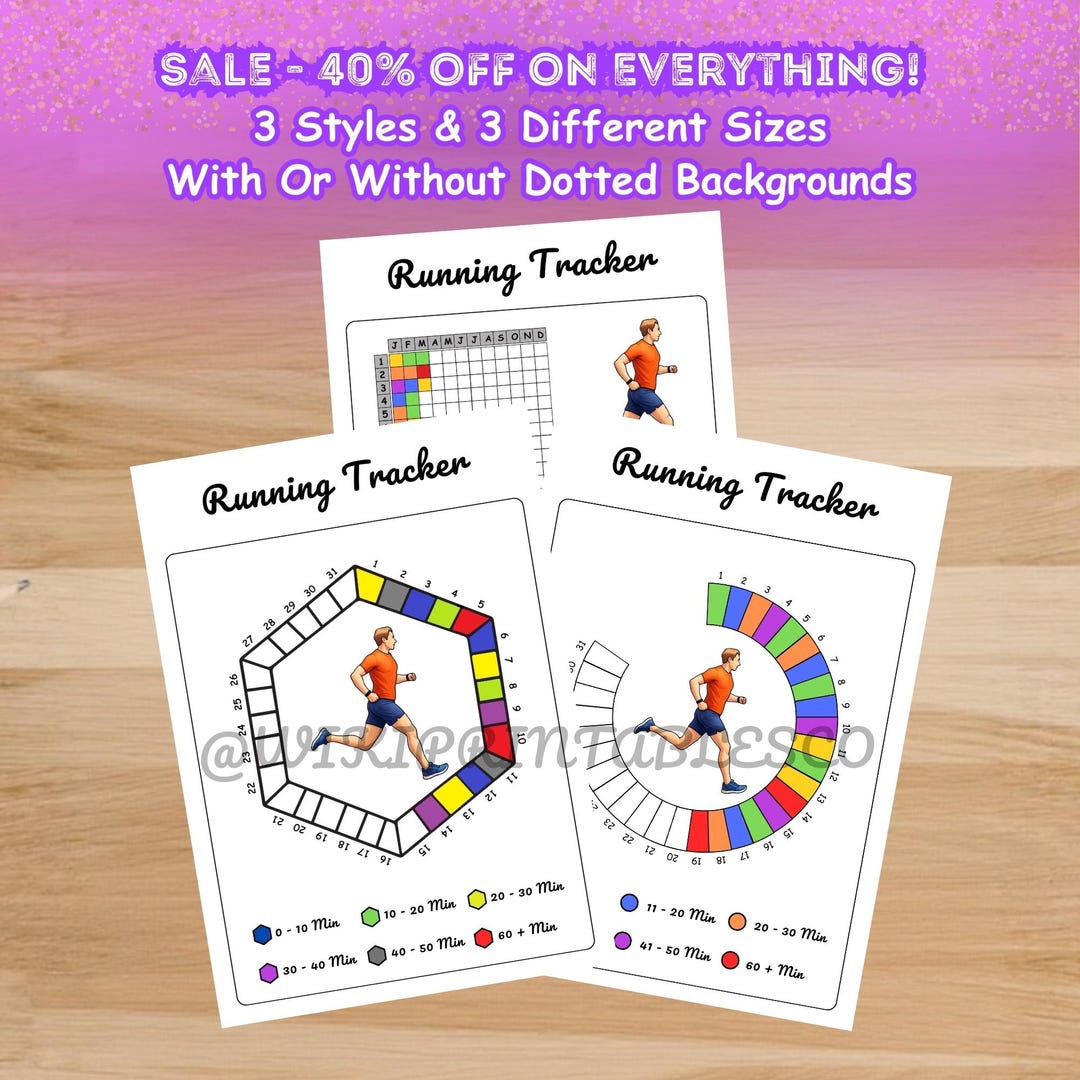 Running Tracker Printable for Runners as Workout Plan and Gym Planner ...