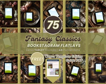 Fantasy Paintings Bookstagram Flatlays: Renaissance Fair Romance Tablet Flatlay, Bookish Bundle, Victorian Ebook Mockup, Author Book Launch