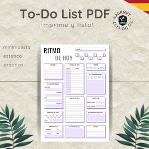 Lista de tareas imprimible | Planificador diario de tareas PDF | Descarga digital A4 | Plantilla de productividad